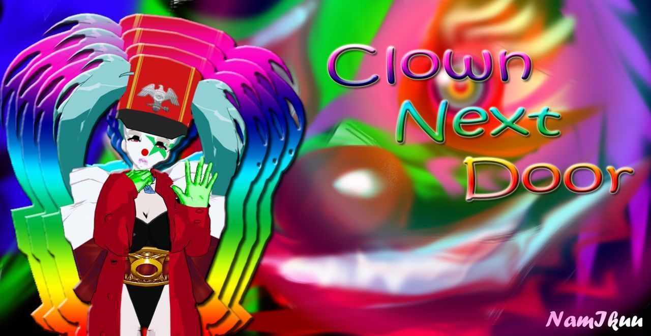 (3dcg) clown accanto porta