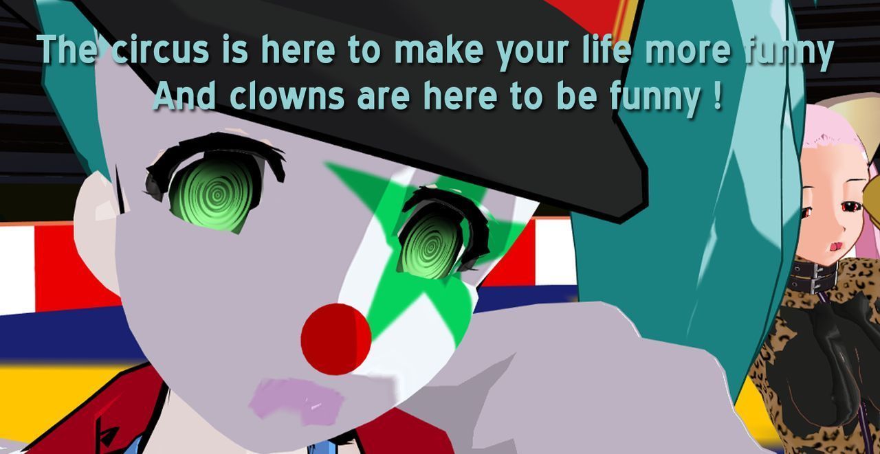 (3dcg) clown accanto porta