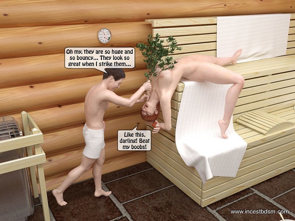 Mama und Sohn sauna