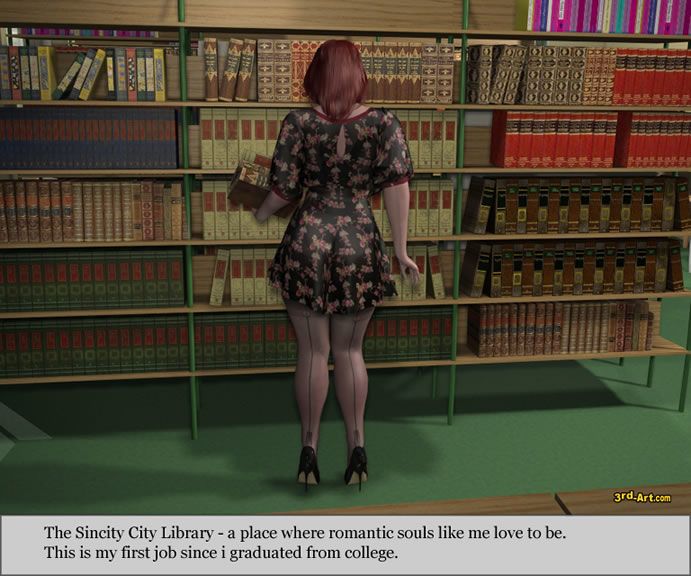 3darlings model Nadia in De bibliotheek