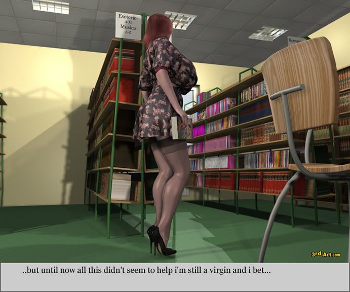 3darlings modèle Nadia au l' bibliothèque