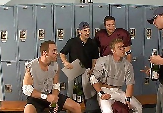 Threesome jocks in locker roomHD
