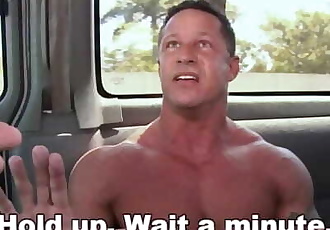 BAIT BUS - Muscle Hunk The Rock Goes Gay For Pay In Our Van