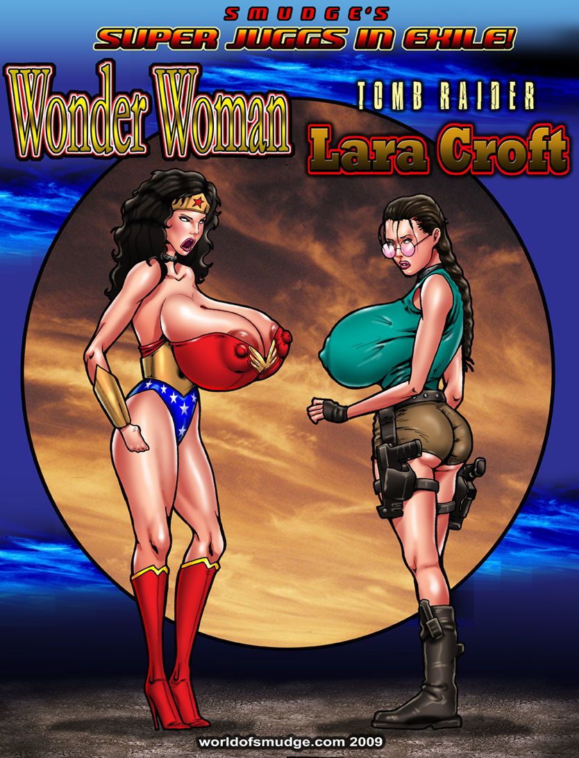 Smudge Super Juggs in Exile! - Lara Croft and Wonder Woman - part 2