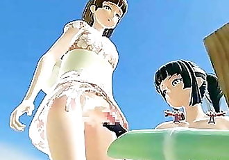 3D Japanese animated shemale gets handjob by busty hentai