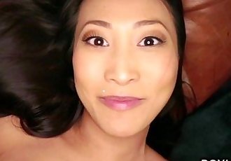 Busty Asian amateur takes multiple orgasms pov - 10 min HD