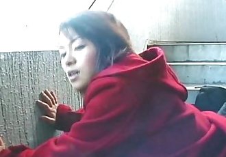 Cute Asian giving a hot outdoor blowjob - 8 min