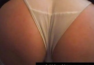 Mature amateur upskirt housewife shows her tight white panties - 5 min