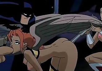 sprawiedliwości Liga Hentai dwa pisklęta dla Batman Dick