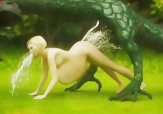 3D Skinny Teen Destroyed by a Dragon 3 min