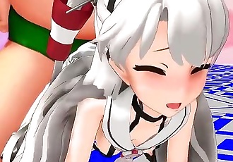 3D MMD Amatsukaze Takes a Hard Fat Fuck in Pink Cat + Tougens Love Song