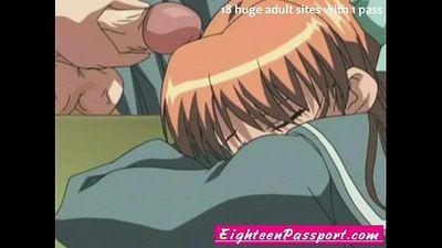 Anime schoolgirl and boys - 5 min