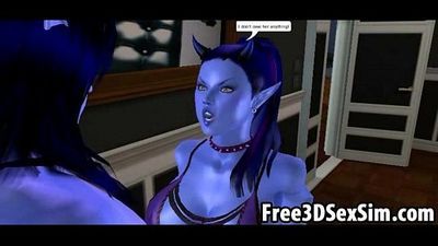 Horny 3D cartoon avatar aliens doing the nasty - 5 min