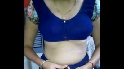 Desi hot wife stripping Blue Saree Full Nude - IndianHiddenCams.com - 58 sec HD