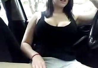 Sexy Teen Flashing in Car