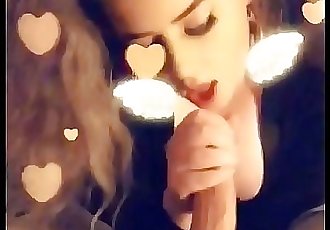 Teen whore sucks hard cock on Snapchat 7 min HD