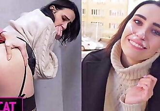 Risky Anal Sex with Facial Cum Walk - Public Agent Pickup Russian Student to Street Fuck / Kiss Cat