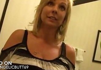 Busty blonde cougar gives head to teen in bathroom POV bit.ly/angelicbutt69