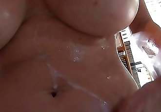 Cum Covered Big Tits, Sucks Cock and plays with Cum Banging Body on a MILF 4 min HD+