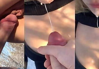 Winter Outdoor: Young Tight Teen Gets Fucked and Caught by Mother with Baby