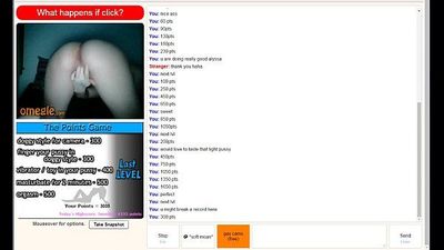 Hot omegle girl completes points game and cums