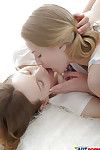 Frolic young lesbians have some pussy fingering and toying fun