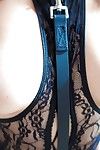 Erotic model Lea Lexis in heels & lace panties spreading to show bad twat - part 2