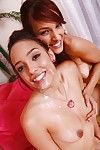Petite Latina babes Melanie and Valerie share a big cock get masive cumshots - part 2