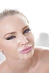 Kinky blonde ballerina Staci Carr getting her pretty face jizzed on - part 2