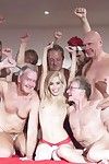 Christmas party turns wild for blonde Nesty once getting old men to fuck her - part 2