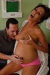 Pervy gyno plows mature pregnant Nancy\'s cunt before cumming on her