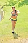 passen teen jogger rutscht aus spandex Shorts zu Füllen verbreiten Fotze Mit Wasser