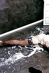 Dirty blonde getting body bathed in cum in messy gloryhole suck and fuck - part 2