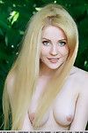 Blonde glamour babe Fay Love freeing tiny teen tits from bikini outdoors - part 2