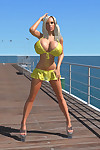 Sexy 3d bikini blonde hottie shows her large boobs on the pier - part 427