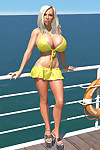 sexy D Bikini bionda hottie mostra Il suo grande tette su il pier - parte 427
