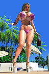 pornstar D sexy tetona rubia en Bikini tomar el sol al aire libre - Parte 417