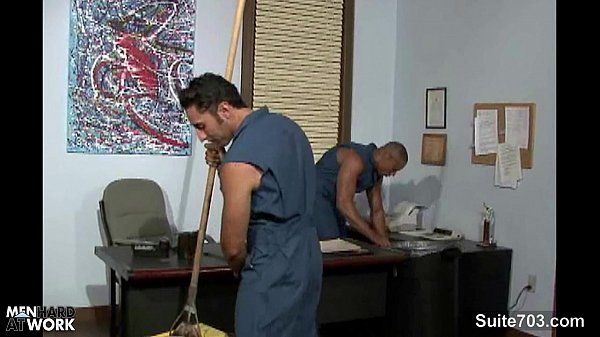 Gay cleaning guys fucking in the officeHD