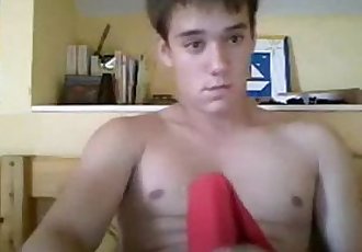 Young straight boy jerk off on webcam