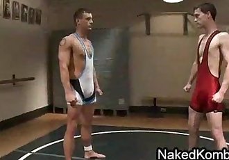 Naked men wrestling and riding and ass licking