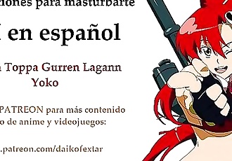 JOI Hentai en Español. Tengen Toppa, Yoko. Instrucciones para masturbarse. 5 min 720p