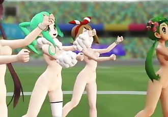 trituradora de Pokemon las niñas obtener desnudo en estadio