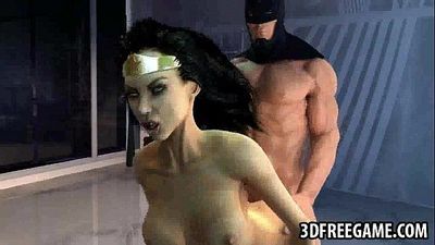 Hot 3D cartoon Wonder Woman gets fucked by Batman - 2 min