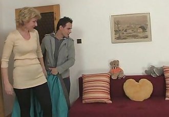 Old blonde is picked up for cock riding - 6 min