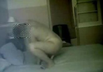 My hot mom masturbating on bed caught by hidden cam - 37 sec